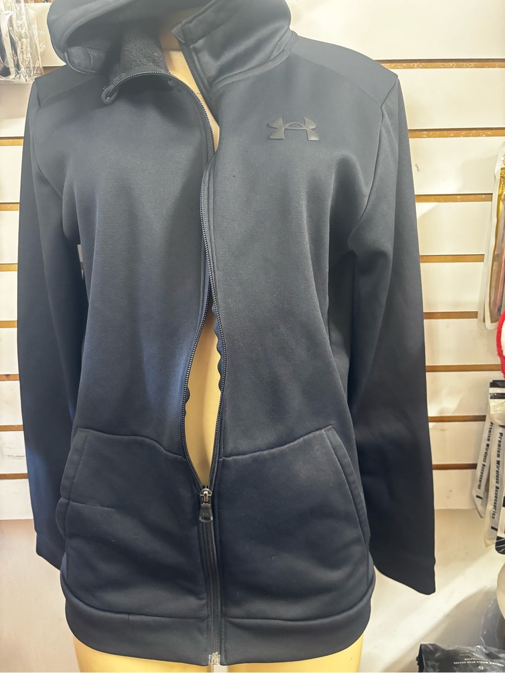 Under Armour Black Women's Full-Zip Hooded Bomber Jacket